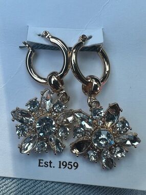 Lilly Pulitzer Gold-Tone Crystal Floral Drop Earrings - Clear